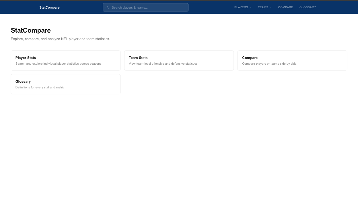 Screenshot of Stat Compare
